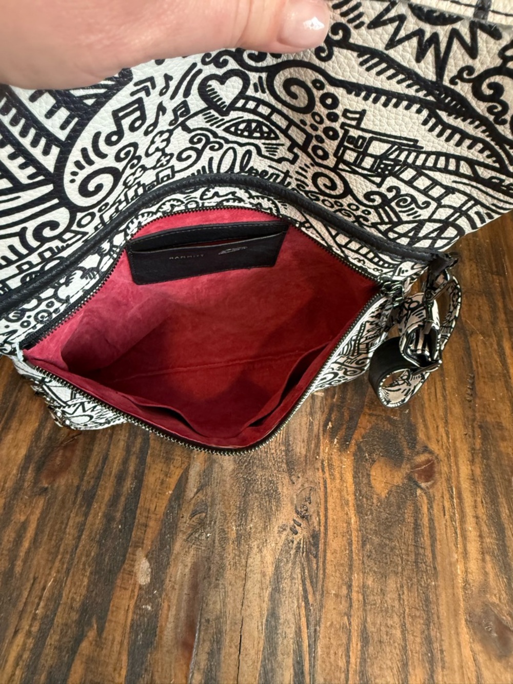 Hammitt Black & White Doodle Crossbody Bag - Picture 5 of 5